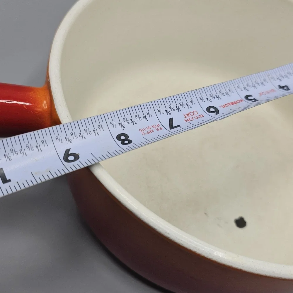 Vintage Orange Flame Descoware FE-18‎ Sauce Pan 3 QT With Lid Belgium